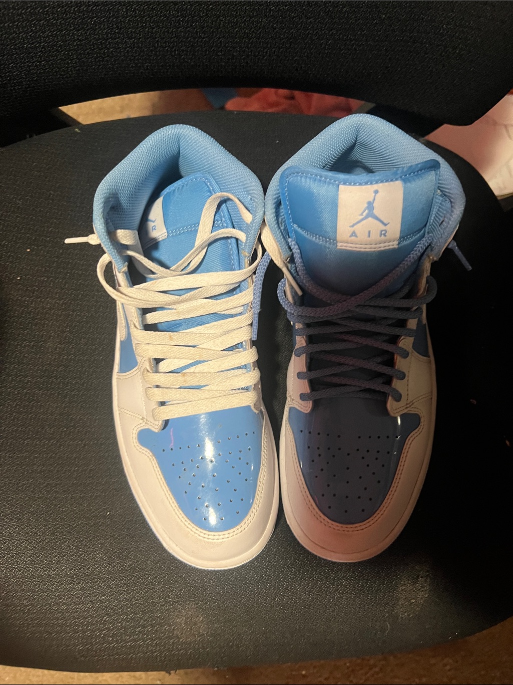 Jordan Kids' High-Top Sneakers In Light Blue And White (Pair)